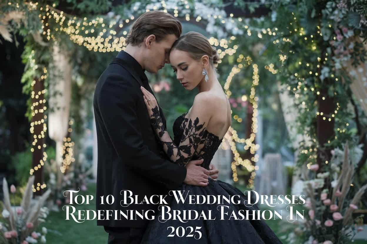 Elegant black wedding dresses for every season, featuring lace details and versatile silhouettes for spring, summer, fall, and winter brides.