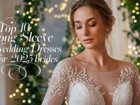 A collage of 10 long sleeve wedding dresses in a photo titled "10 Stunning Long Sleeve Wedding Dresses to Say ‘I Do’ In.