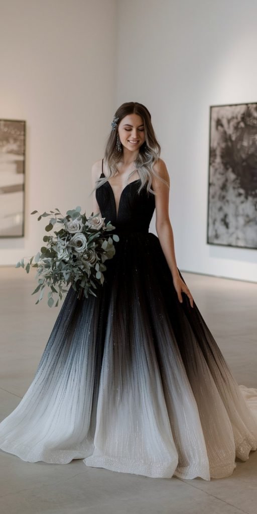 black fit and flare dress with sleeves Long Sleeve Burn Out 16th Birthday Dresses Black v-neck A line Color:Navy