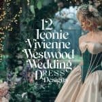 A stunning photo titled "10 Spectacular Vivienne Westwood Wedding Dress Options" set against an enchanting backdrop of a romantic garden