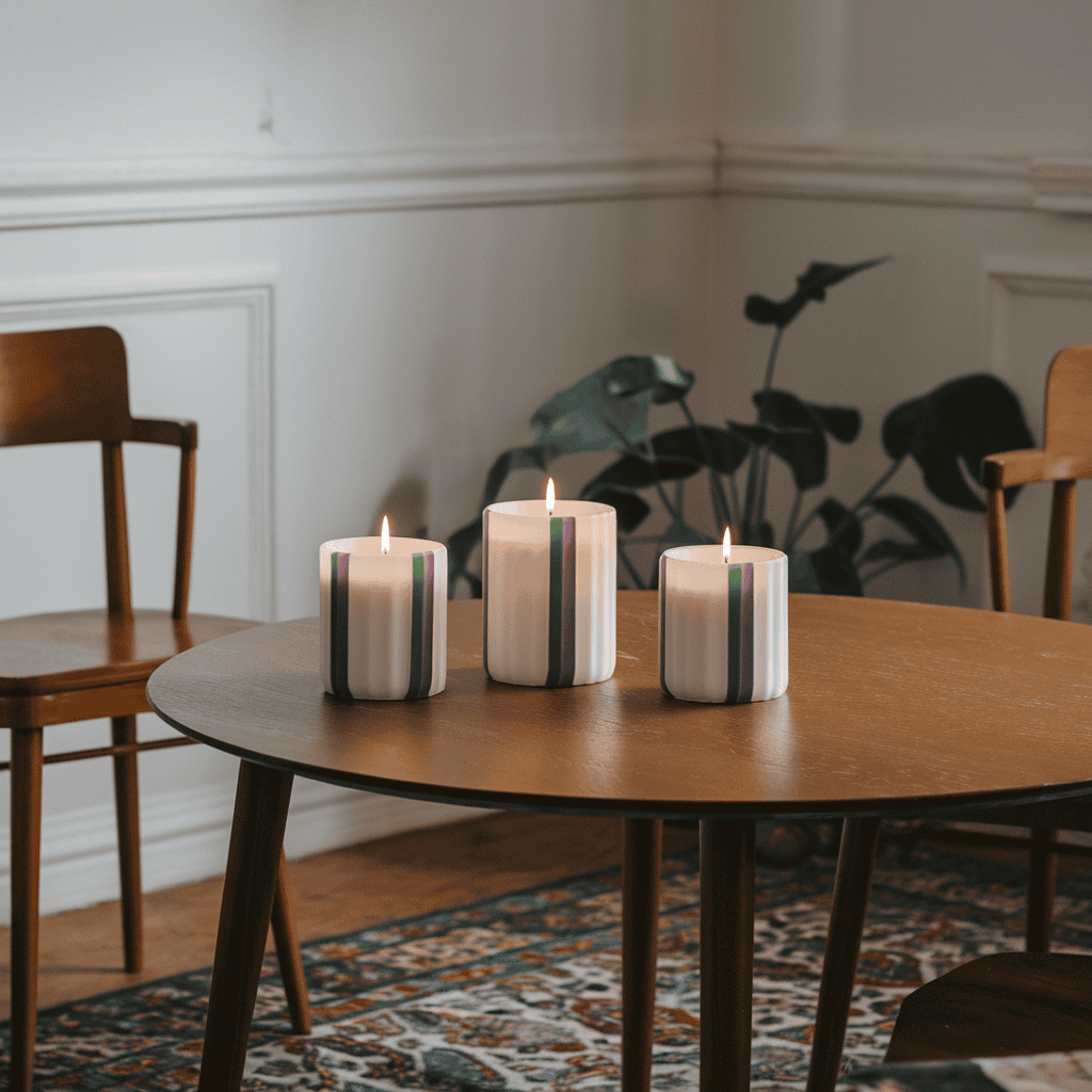 A unique sculpture on a coffee table serving as a conversation starter.