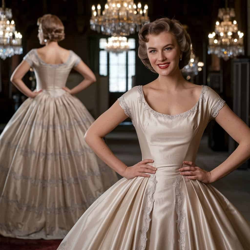 Jackie Kennedy's elegant wedding dress, showcasing timeless vintage sophistication