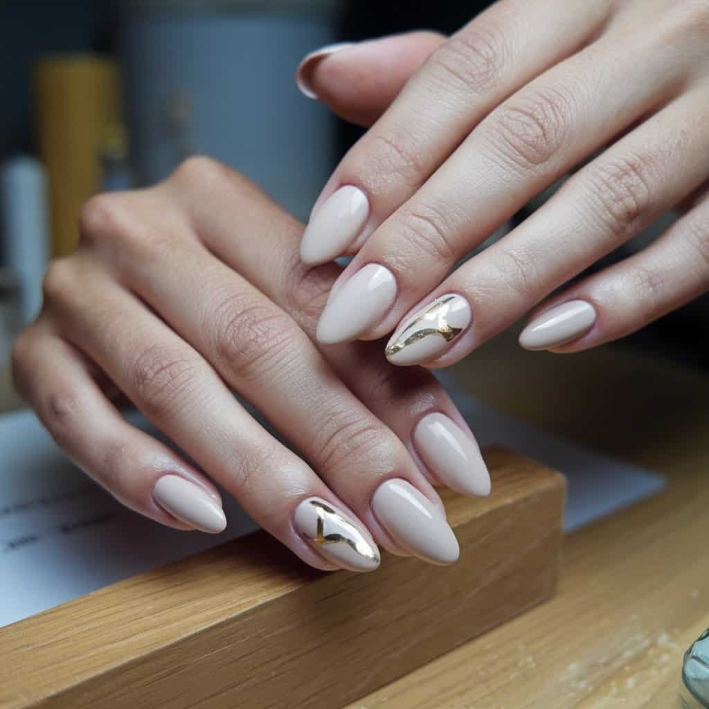 Sophisticated Soft Beige Nude Nail design that enhances natural beauty with a creamy finish