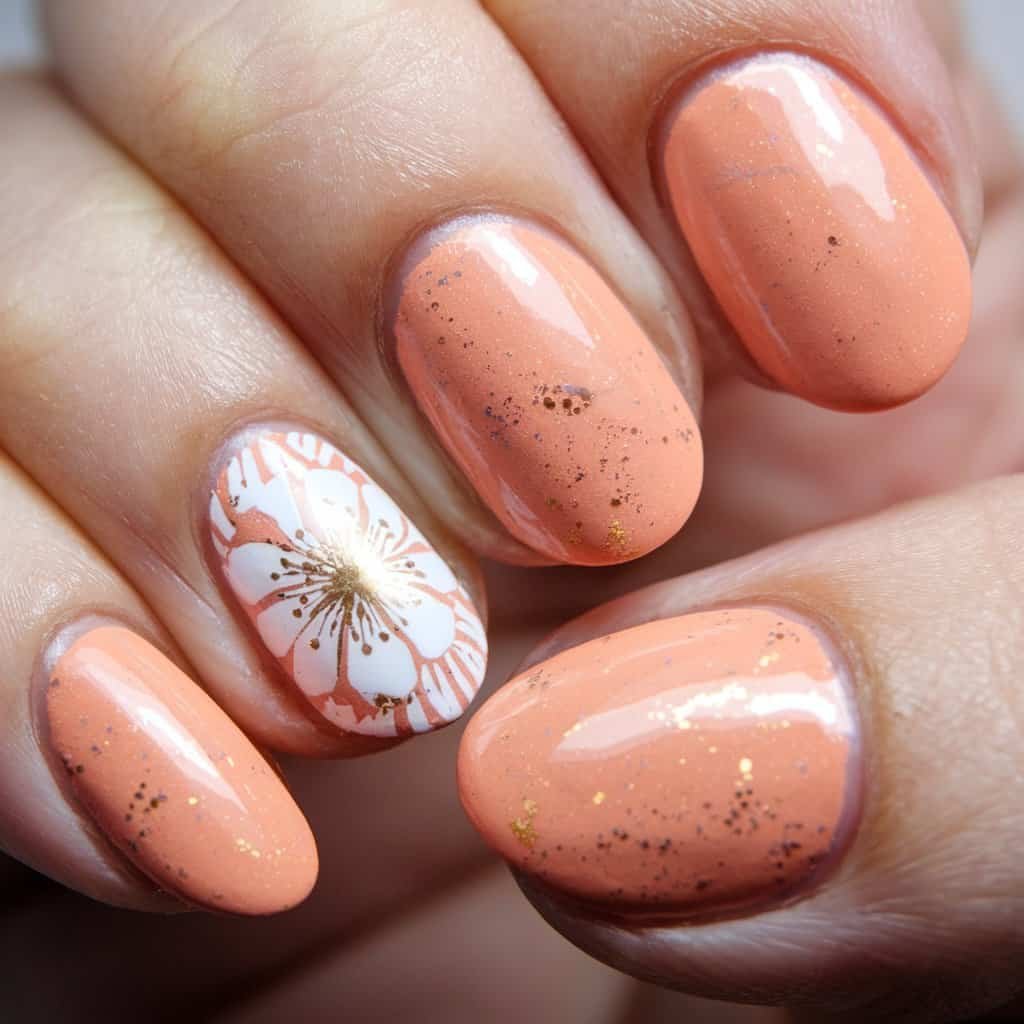 Stylish Subtle Peach Nude Nail design featuring a subtle ombré effect for added dimension