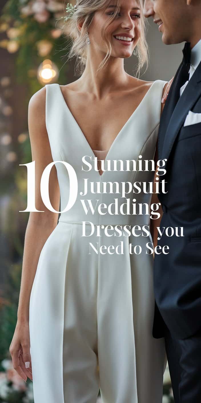 Modern and sexy bride in a stunning jumpsuit wedding dress, looking down as she walks, showcasing the refined style for contemporary weddings