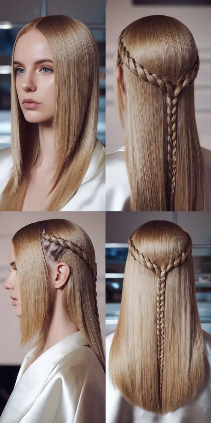 Textured Bob Side Profile: Side view showing bob length and braid placement, a chic wedding guest hairstyle.

