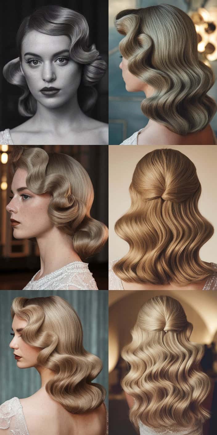 Voluminous Blowout Back View: Back angle highlighting full-bodied layers, a trendy wedding guest hairstyle.

