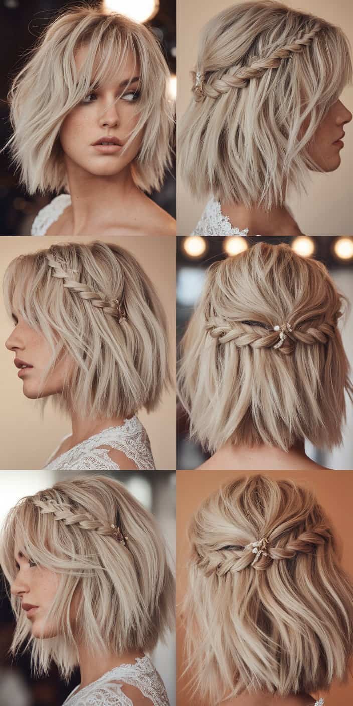 Voluminous Blowout Side Profile: Side view showing flow and movement in a blowout, perfect for wedding guest hairstyles.

