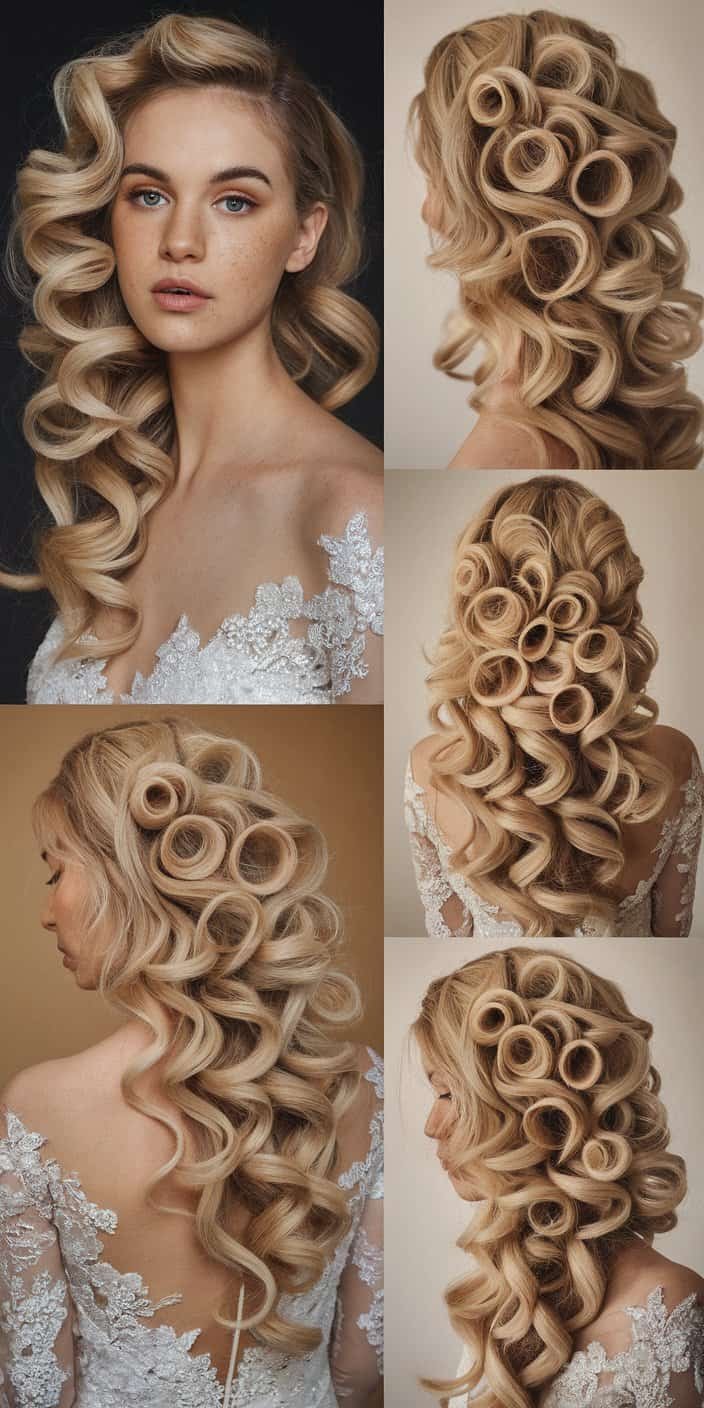 Modern Slicked Styles Side Profile: Side view of smooth nape and sleek styling, perfect for wedding guest hairstyles.


