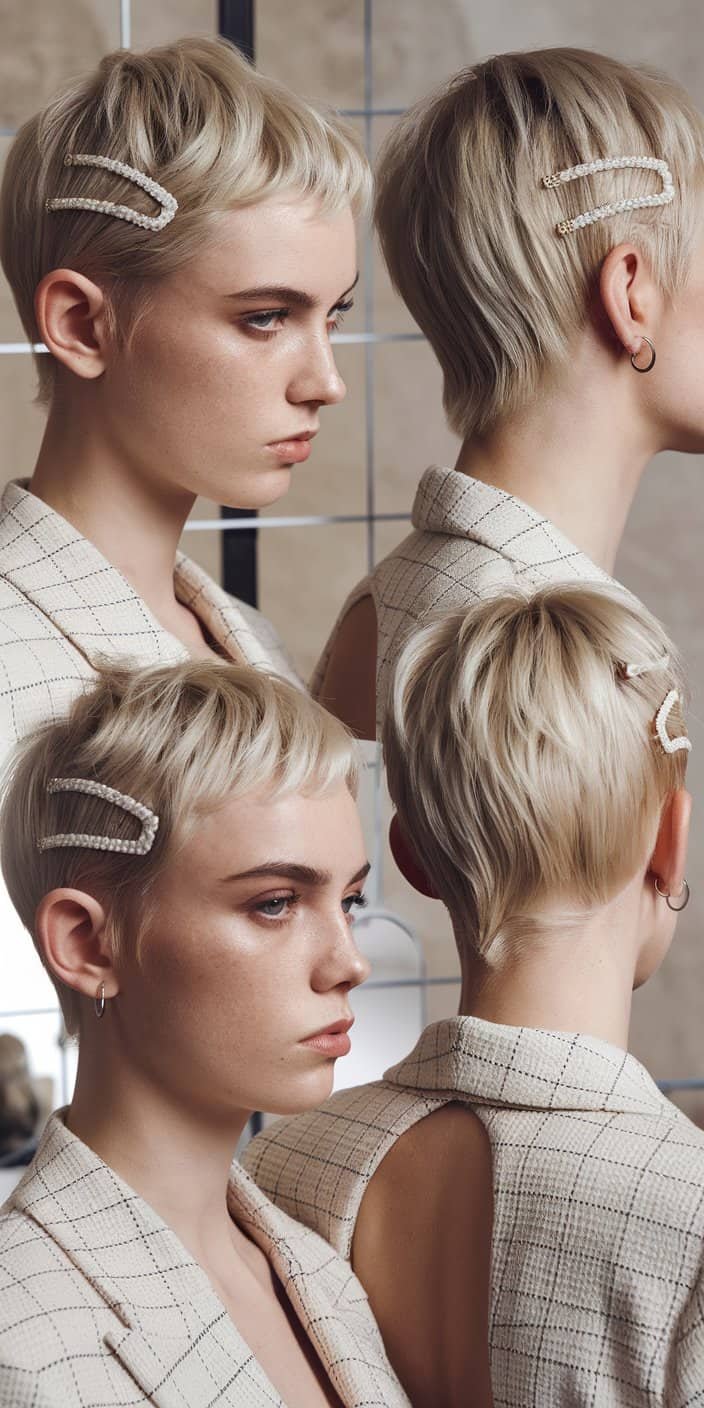 Beach Waves Side Profile: Side angle of beach waves with integrated twists, ideal for relaxed wedding guest hairstyles.

