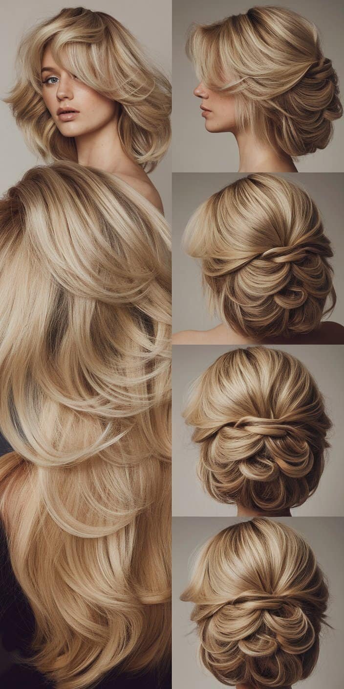 Classic Short Curls Side Profile: Side view of defined short curls, a stylish wedding guest hairstyle.

