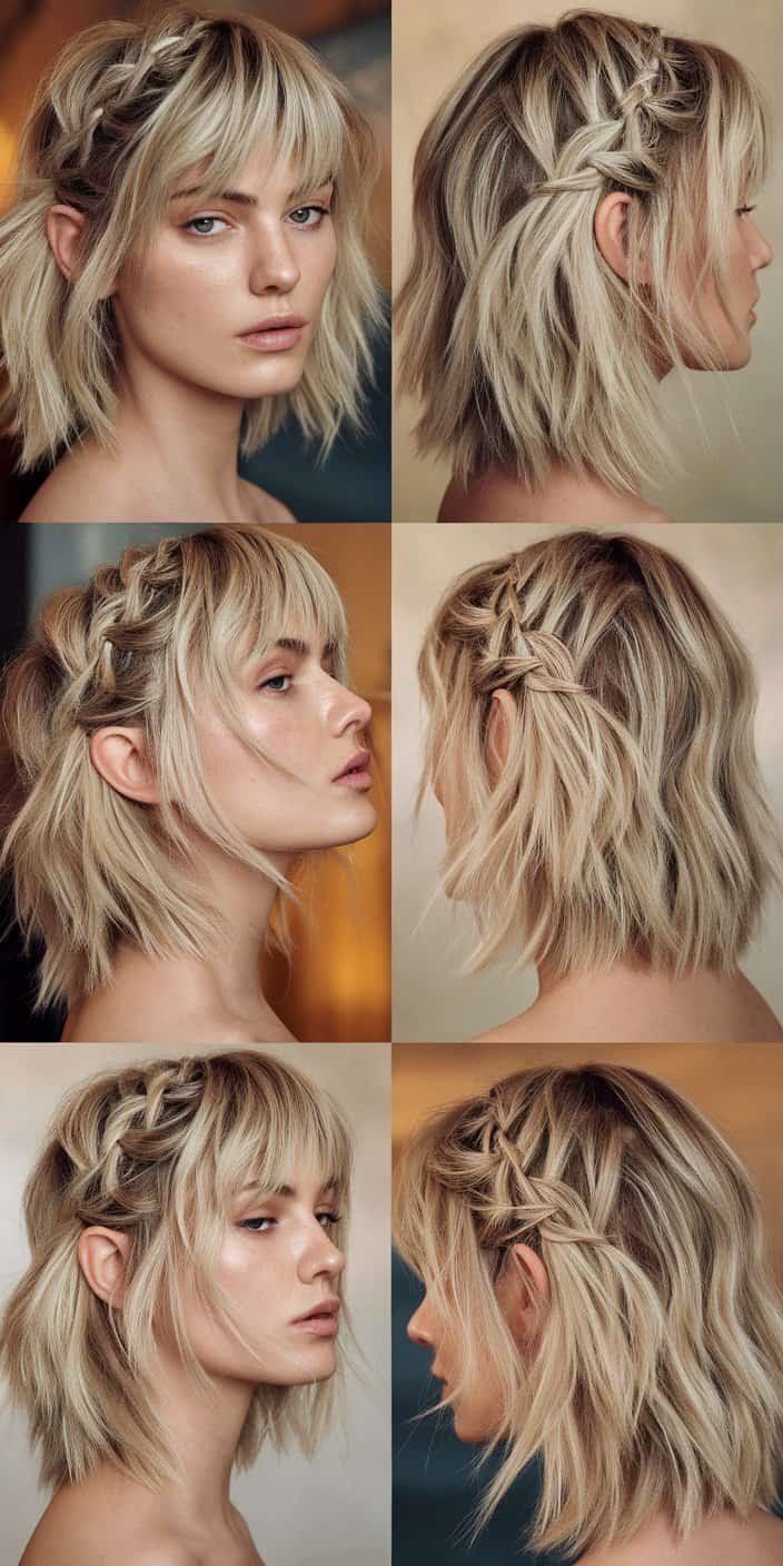 Voluminous Blowout Front View: Bouncy voluminous blowout with soft layers, an ideal wedding guest hairstyle.

