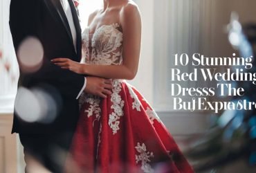 Bride showcasing one of 10 stunning red wedding dresses that break tradition, featuring a bold crimson ball gown.