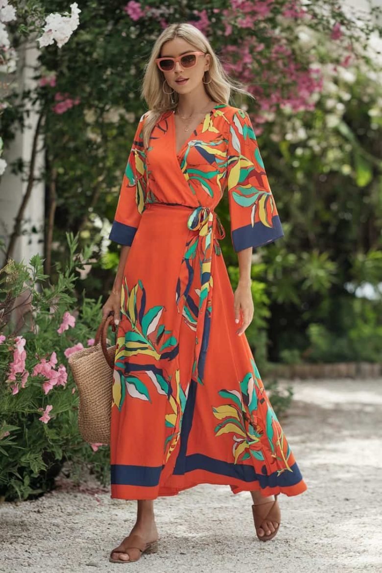 NEW Orange wrap / coverup Dress • One size