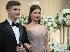 Timeless A-Line satin gown featuring a beaded bodice, perfect for formal dresses for weddings, exuding elegance and subtle sparkle.