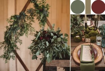 Sweetheart table arrangement in caramel and wheat hues, highlighting the soothing combination for earth tone wedding color ideas.