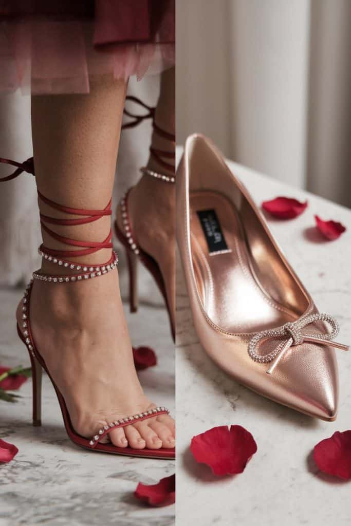 Romantic Valentine's Day dress: Classic red wrap style with flattering drape for special evening
