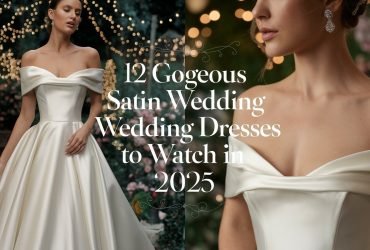 Luxurious Satin Wedding Dresses for Enchanting Ceremonies – A bride twirling in a flowing satin gown, illuminated by soft evening lights.