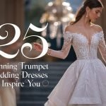 Chic minimalist trumpet wedding dress featuring simple lines and an elegant silhouette, embodying refined trumpet wedding dresses for contemporary brides.