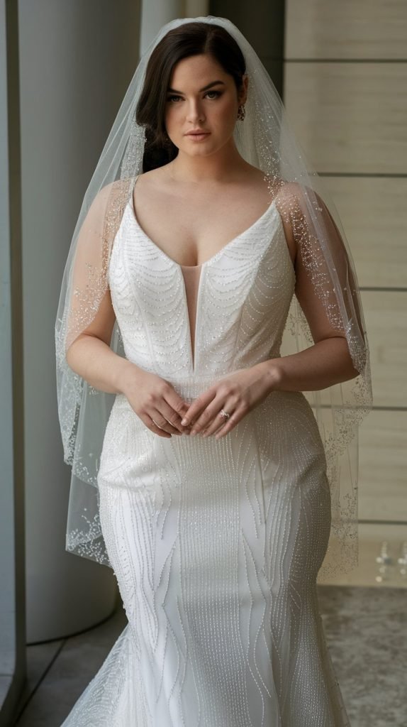 Wedding Dress For Plus Size Bride With Structured Support Bodice