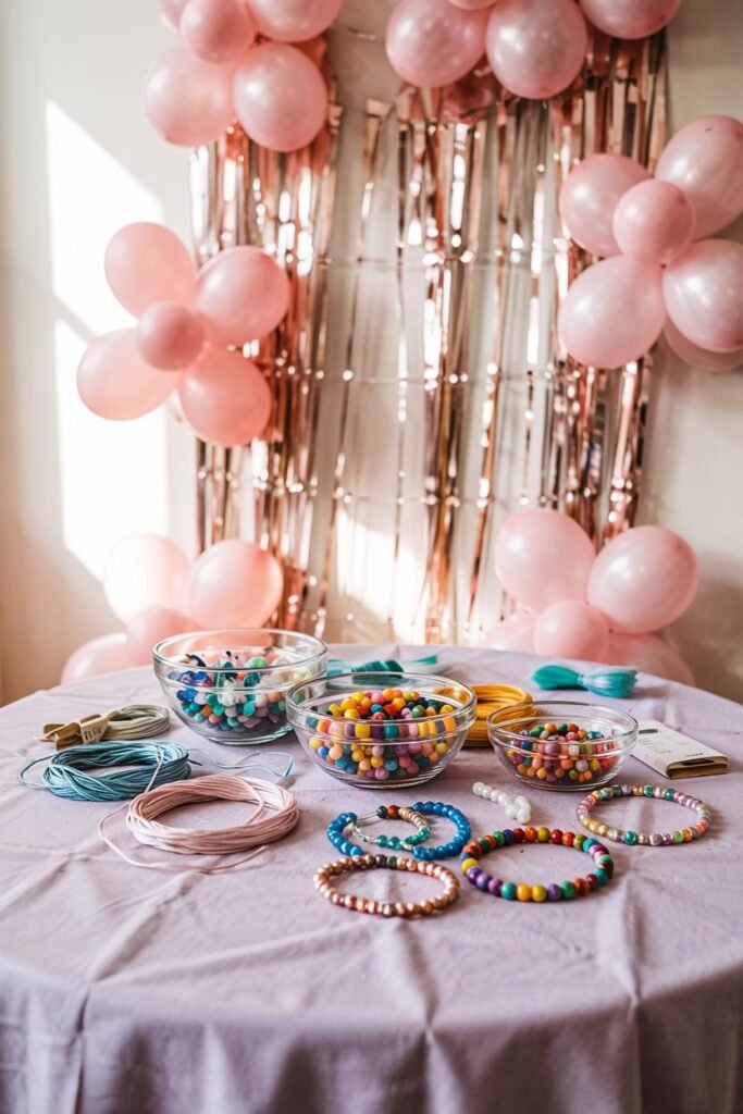 photo booth with album cover backdrops. Decor includes disco balls, fringe banners, and lots of glitter. For food, serve "Bad Blood" punch and cookies shaped like hearts and guitars